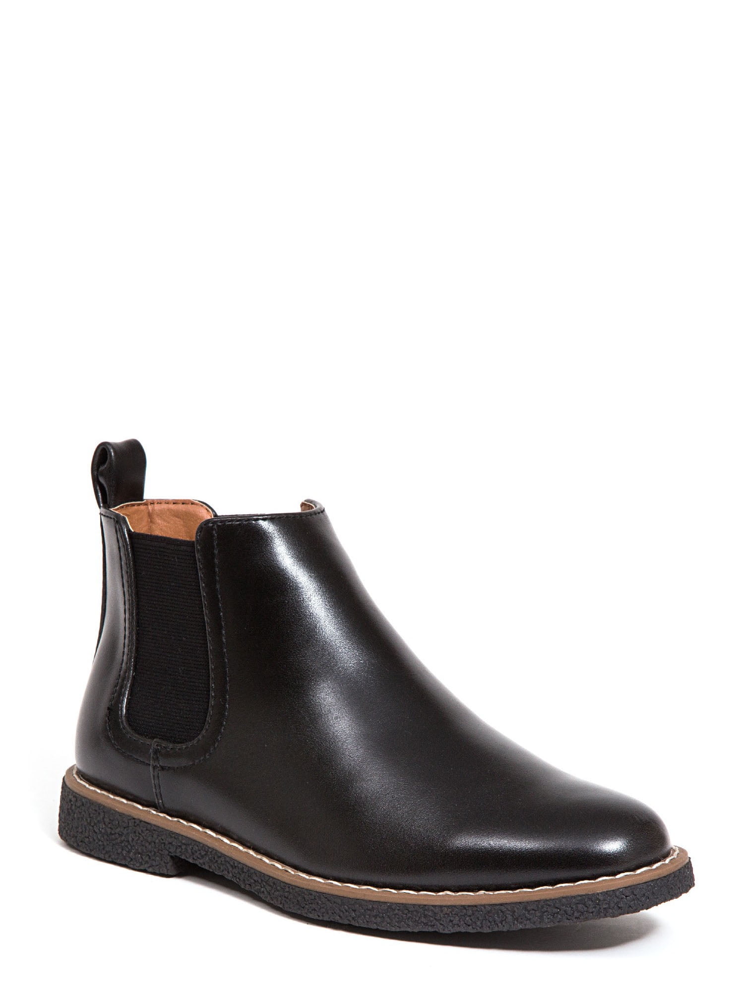 Boys' Deer Stags Zane Chelsea Boot Black/Black Simulated Leather 4 M ...