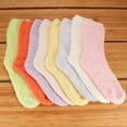 thumbnail image 5 of BambooMN Women's Fuzzy Soft Colored Cozy Plush Warm Fluffy Socks - Green Extra Large - 4 Pairs, 5 of 8