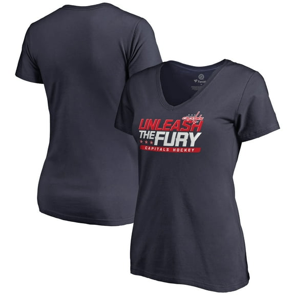 Women's Navy Washington Capitals Hometown Collection The Fury V-Neck T-Shirt