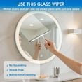 thumbnail image 6 of Behome 10 Inch Shower Squeegee for Shower Glass, All-Purpose Stainless Steel Squeegee with Adhesive Hooks, for Shower Doors, Car GlassM, irror and Window, Silver, 6 of 7