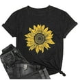 thumbnail image 4 of gakvbuo Summer Sunflower Graphic Tee Shirt for Women Summer Tops Cute Flower Graphic Loose Print Funny Tees Crew Neck Short Sleeve Vintage Casual Blouse Tops, 4 of 8