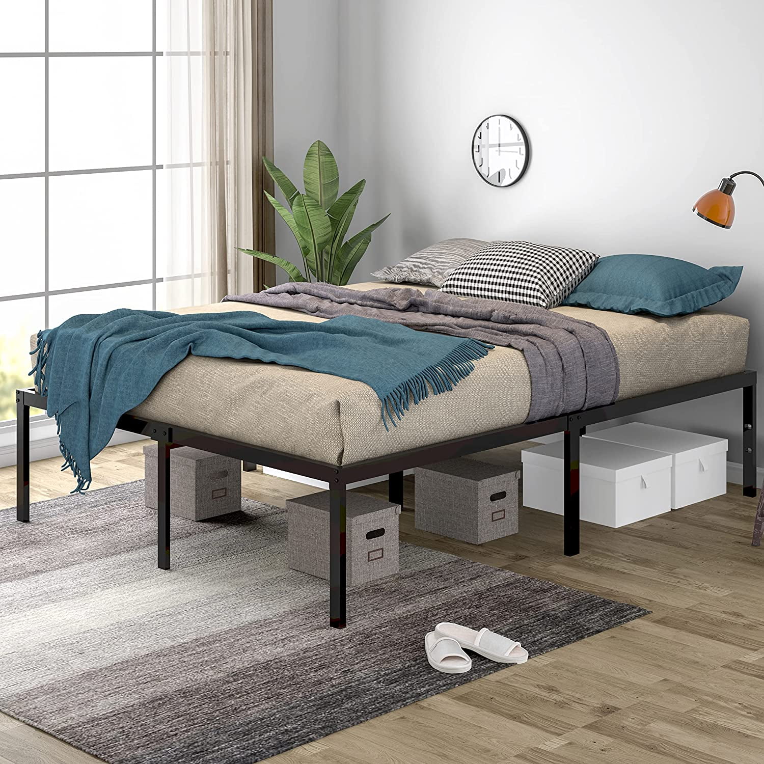 Sha Cerlin Heavy Duty Full Size Metal Platform Bed Frame,SelfAttached