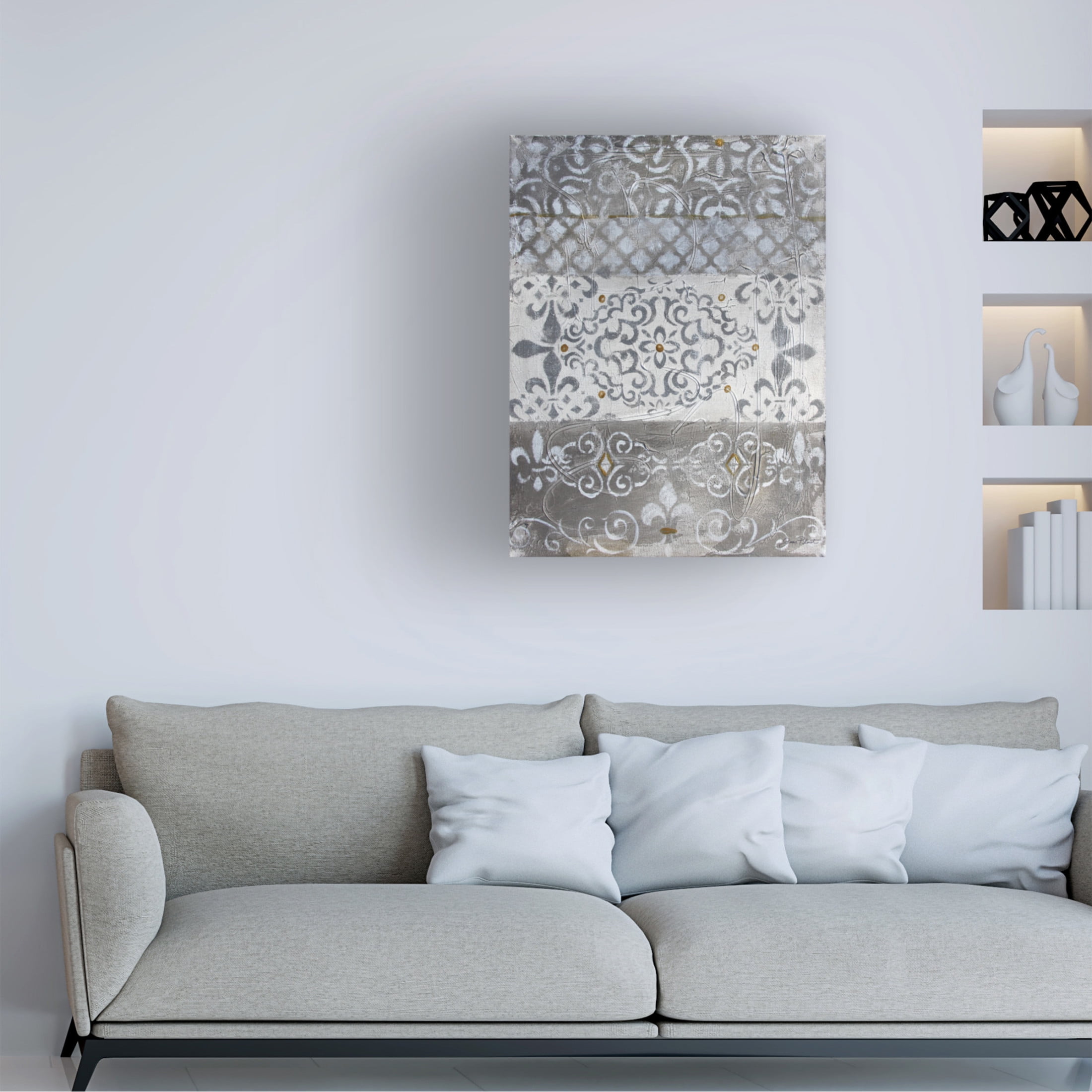Canvas Wall Art - Jean Plout 'Abstract Lace B' Wall Art for Living Room, Bedroom, or Office Décor by Trademark Fine Art - 24 x 32 Inches