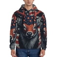 thumbnail image 2 of Zufioo Modern USA Deer Head Design Fleece Comfortable Hoodie for Mens,Sweatshirt for Men,Pullover Hooded Sweatshirt for Men -Large, 2 of 5