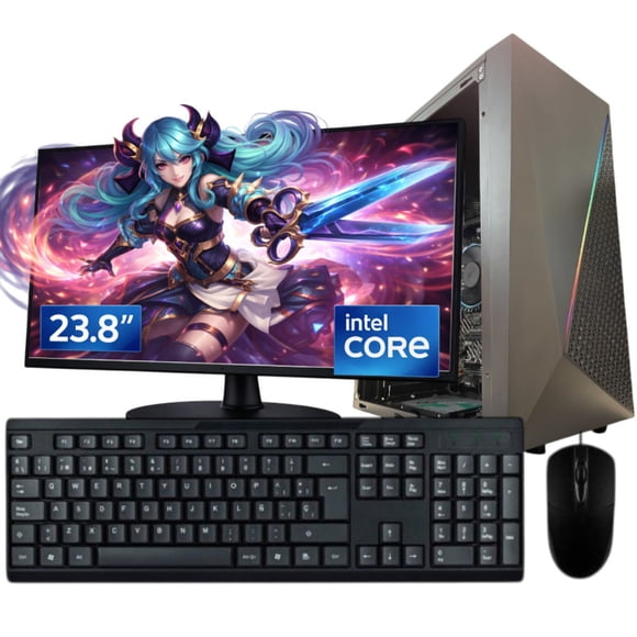 Computadora Completa Escritorio Intel core I7 14700 Ram 16gb Ddr4 SSD 500 GB Monitor 24" Oficina, Estudio, Hogar