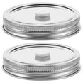 thumbnail image 1 of 2pcs Stainless Steel Mason Jar Vacuum Sealer Lids Kit Split Type Design For Food Storage And Fermentation Easy Use And Cleaning, 1 of 6