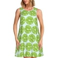 thumbnail image 1 of Fotbe Green Lemon Slices Vestido de Verano sin Mangas para Mujer – Vestido Midi Línea A, Estilo Camiseta Floral, Vestido Playero Casual y Fluido, 1 of 7