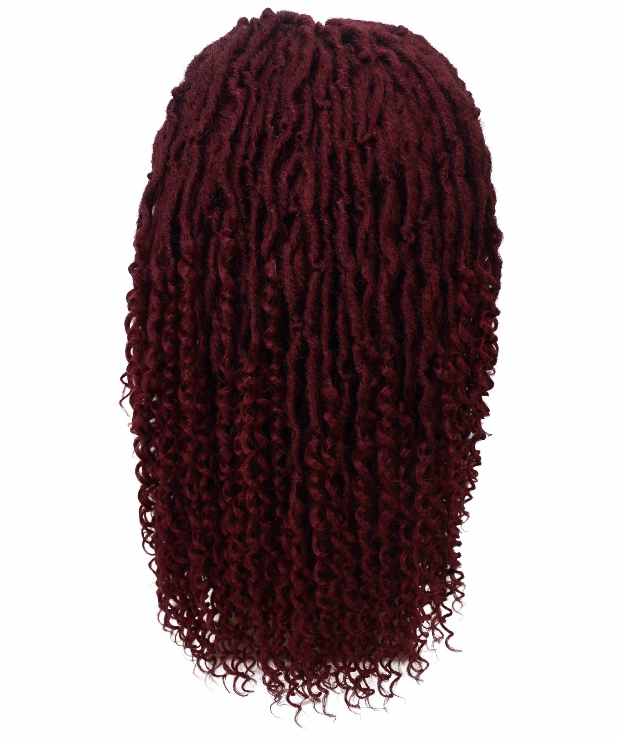 LUXLUXE Angel Curly Locs 20 in Long 4X4 Hand Tied Lace Braid Braided Wig, Beauty Heat Resistant Fiber, 20+ Shades of Natural, Dip Dyed, & Blended Colors
