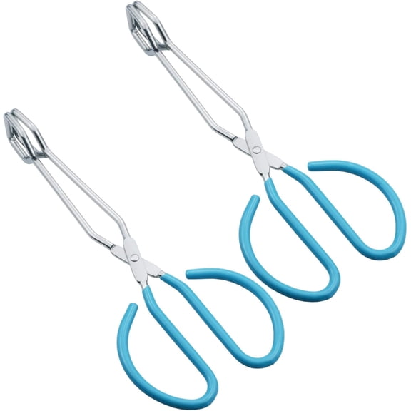 Stainless Steel Scissor Style BBQ Grill Tongs, 10.9 Inch Cooking Tongs, Heat Resistant Kitchen Utensils for Grilling, Flipping and Serving