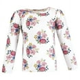 thumbnail image 3 of Hudson Baby Infant and Toddler Girl Long Sleeve T-Shirts, Blush Navy Floral, 18-24 Months, 3 of 7