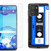 For HMD Vibe Shockproof Phone Case Cover with Tempered Glass Screen Protector, by OneToughShield - Cassette Blue