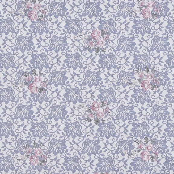 Zelouf Daisy Multi Color Embroidery Stretch Lace  , Sewing, DIY, Crafts Fabric by the Yard, Steel Mist, 3 Yard