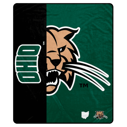 NCAA Ohio Bobcats 50x60 Inch Ultra Soft Tailgate Throw