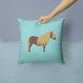 thumbnail image 2 of Shetland Pony Horse Blue Check Fabric Decorative Pillow, 2 of 4