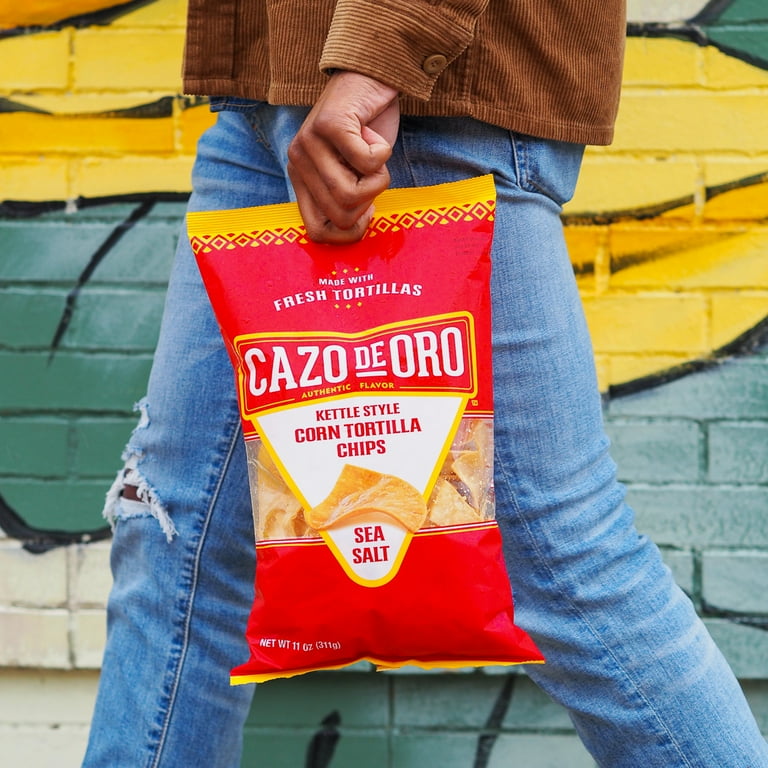 Cazo De Oro Kettle Style Corn Tortilla Chips 11 oz Bag Hearty