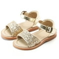 thumbnail image 1 of Kiderence Toddler Girls Slides Sandals Kids Sandals Little Girls Shoes Toddler （FK680 Gold - 9M）, 1 of 7
