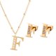 thumbnail image 1 of Juego Joyería Mujer, Collar Aretes Inicial Letras LuckyLy, Acero Inoxidable Baño de Oro 18k dorado UNITALLA, 1 of 6