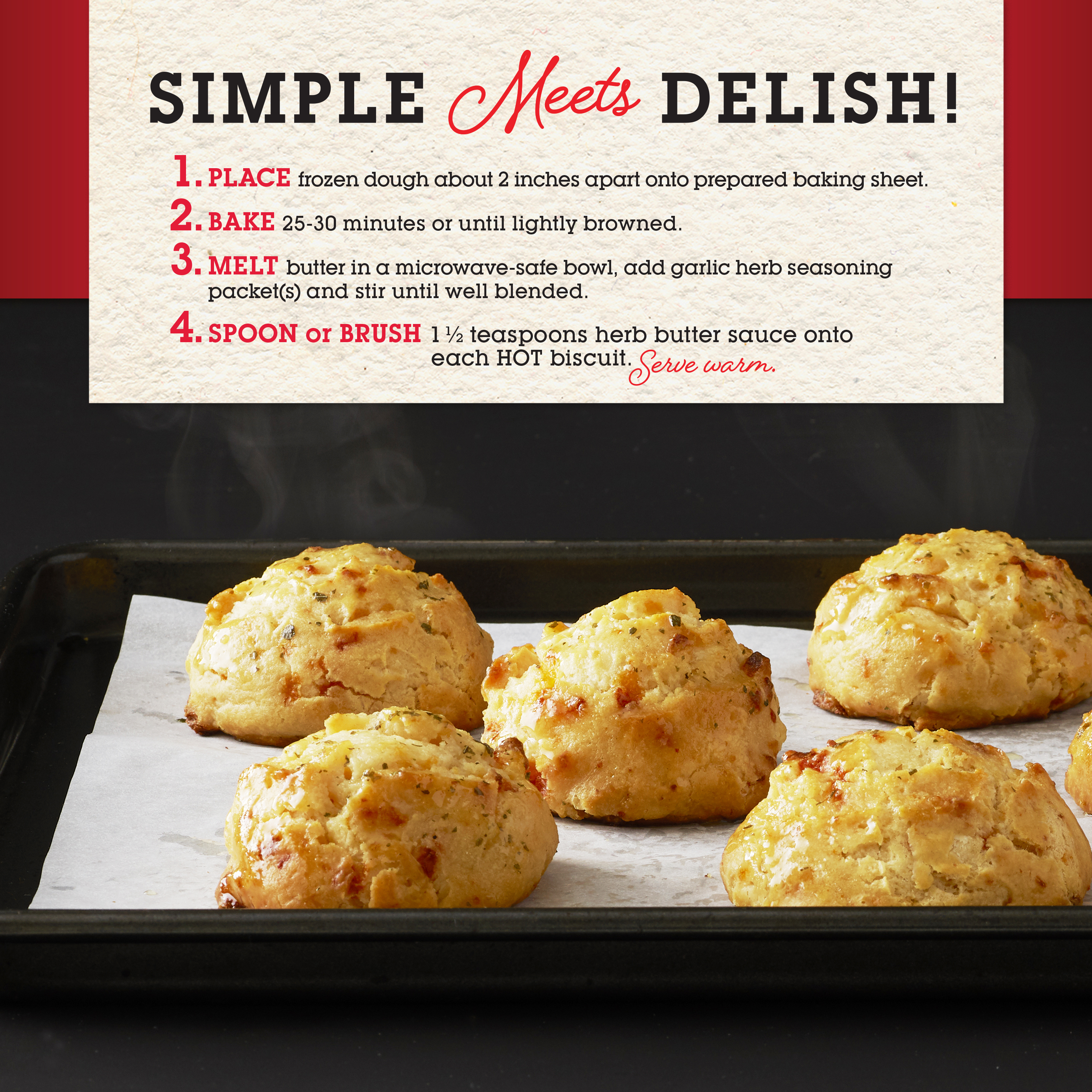 Red Lobster Cheddar Bay Frozen Biscuits, Ready to Bake, Makes 8 Biscuits, 15.66 oz Box - image 4 of 7