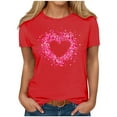 thumbnail image 6 of TKLPEHG Women Heart Graphic T Shirts Short Sleeve Valentines Day Shirt Crewneck Regular Fit Tee Summer Casual Basic Tee Tops (Z02_Red,XL), 6 of 8