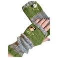 thumbnail image 5 of Women Winter Gloves, Fashion Cute Bird Embroidered Soft Knit Hand Warm Fingerless Mitten for Office Computer Working, 5 of 5