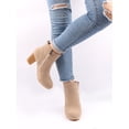 thumbnail image 4 of Elegant Classic Boots For Women, Faux Suede Zipper Side Chunky Heeled Fashion Boots, 4 of 4