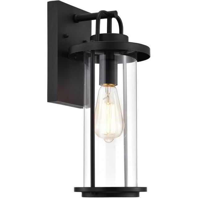 CHLOE Landry Transitional 1 Light Textured Black Outdoor Wall Sconce 16" Height