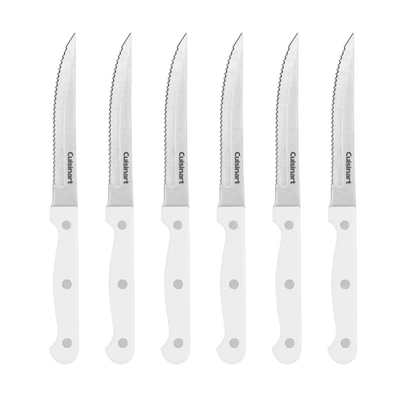 Cuisinart C77TR-6PSK Triple Rivet Collection 6-Piece Steak Knife Set (White)