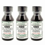 Germa White Iodine Tincture. First Aid Antiseptic. For Minor Scrapes, Cuts, Bruises and Burns. Prevents Skin Infection. 1 oz. Pack of 3