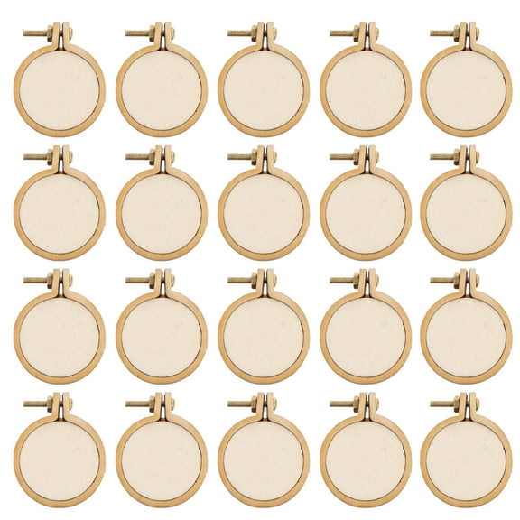 BESTOYARD DIY Creations Mini Embroidery Hoops Multi Wood 20 Sets
