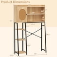 thumbnail image 3 of Costway Over The Toilet Storage Cabinet Space-saving Toilet Organizer with PE Rattan Door, 3 of 10