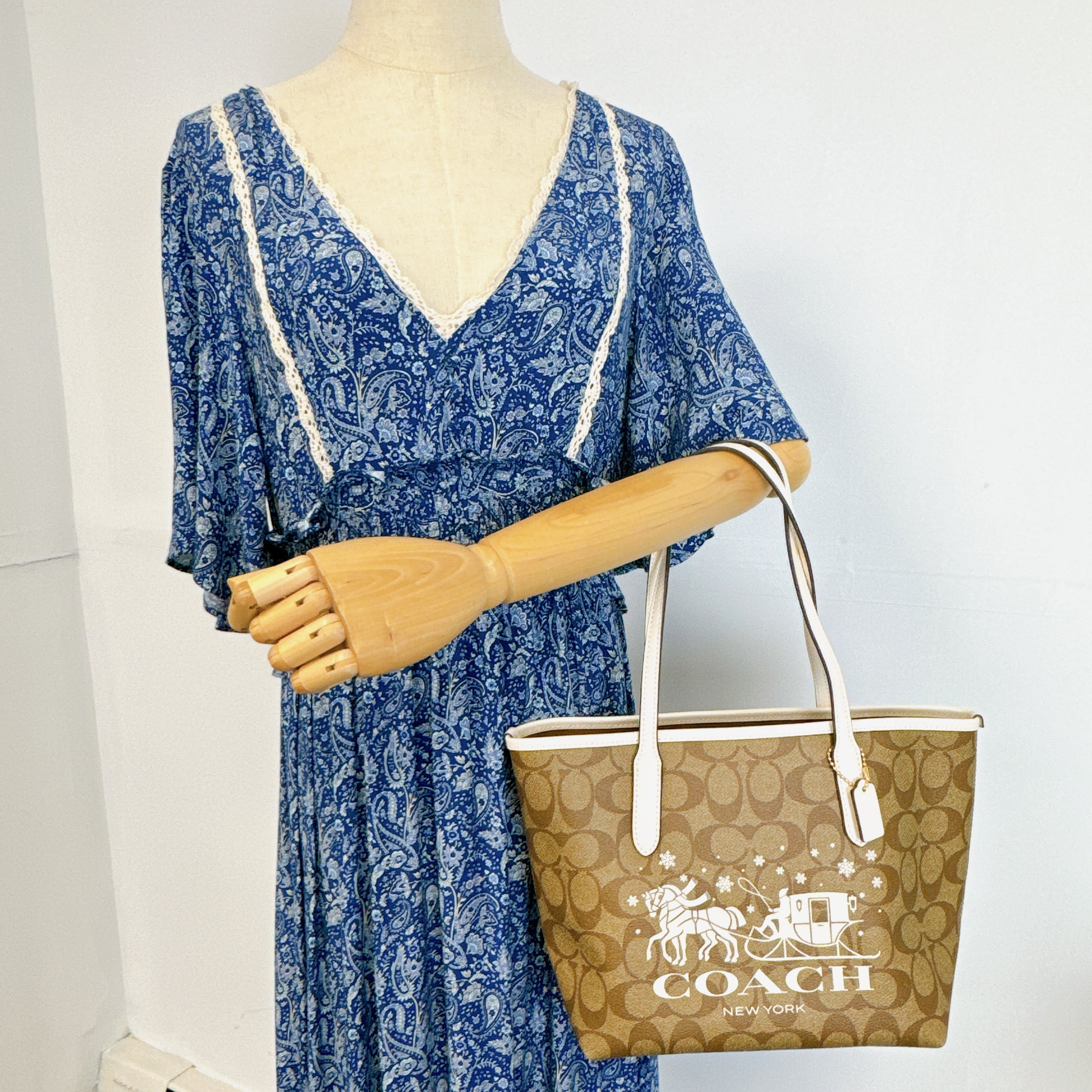 Coach CM183 Mini City Tote In Signature Canvas With Horse And
