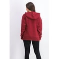 thumbnail image 3 of IDEOLOGY Womens Maroon Zippered Herringbone Long Sleeve Hooded Hoodie Sweater M, 3 of 3