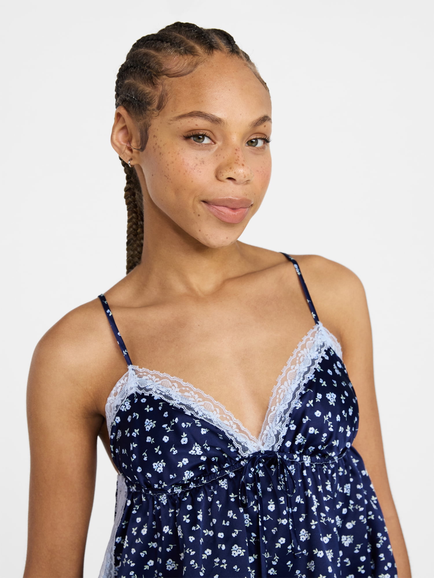 No Boundaries Satin Cami and Shorts Sleep Set, 2-Piece, Women's XS-XXL