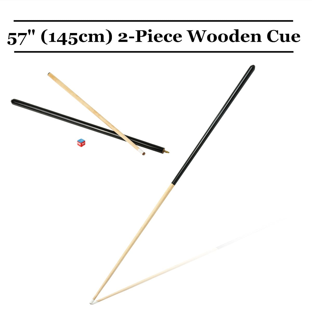 57 inch Pool Cue Stick,Hardwood Billiard House Cue 2-Piece Set of 2 