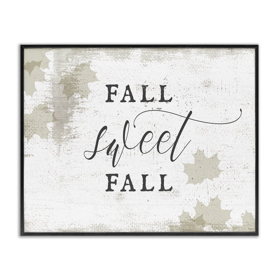 Stupell Industries French Country Fall Sweet Fall Autumn Leaves Black Framed Giclee Art, 14 x 11, by Lil' Rue