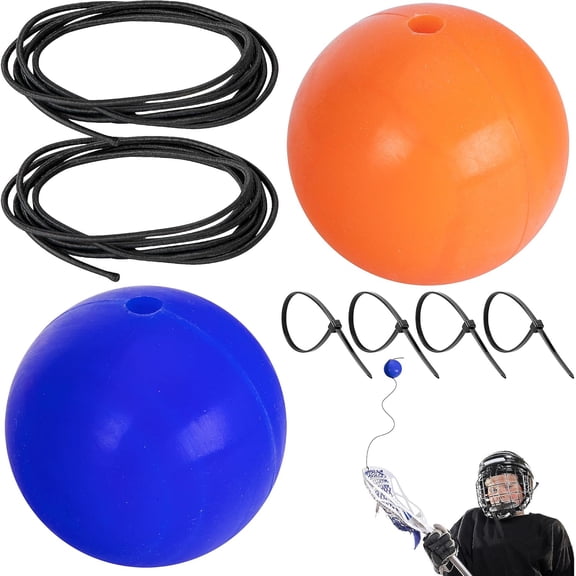 Ebaokuup Lacrosse Training Ball With Ropes and Cable Ties - Training Equipment - Rebounders for Youth Fits All Sticks