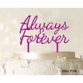 thumbnail image 1 of Always & Forever Custom Wedding Cake Topper Personalized Glitter Pink Cake Topper Color Option Available 6-7 Inches Wide, 1 of 1
