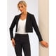 thumbnail image 3 of Chaqueta de Manga Larga para Mujer Blazer Corto con Solapa para Negocios Negro XS, 3 of 6