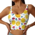 thumbnail image 2 of Uemuo Strawberry Lemon Pattern Women's Sports Bra - High Impact Support, Breathable, and Comfortable Athletic Bra for Running, Yoga, and Workouts, 2 of 9