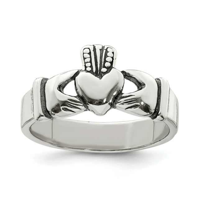 925 Sterling Silver Antiqued Claddagh Ring