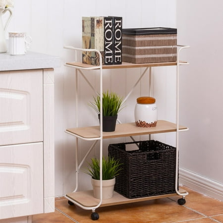 Costway 3 Tier Metal Rolling Cart Storage Rack Shelves Display Costway 3 Tier Metal Rolling Cart Storage Rack Shelves Display Utility Organizer White Com