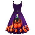 thumbnail image 1 of Vestido de talla grande con correas de Halloween con estampado de calabaza Rosegal  Suéteres Cárdigans, 1 of 5