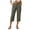 Green, variant on GEWSEY Linen Capri Dress Pants for Women Casual Elastic Waist Cropped Wide Leg Pants with Pockets Summer Baggy Work Trousers Grey for Size S