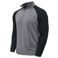 thumbnail image 2 of Honeeladyy Men's Crew Neck Button Flat Mouth Men's Sport Long Sleeve Round-Neck Blouses & Shirts #-Gray-XXL, 2 of 7