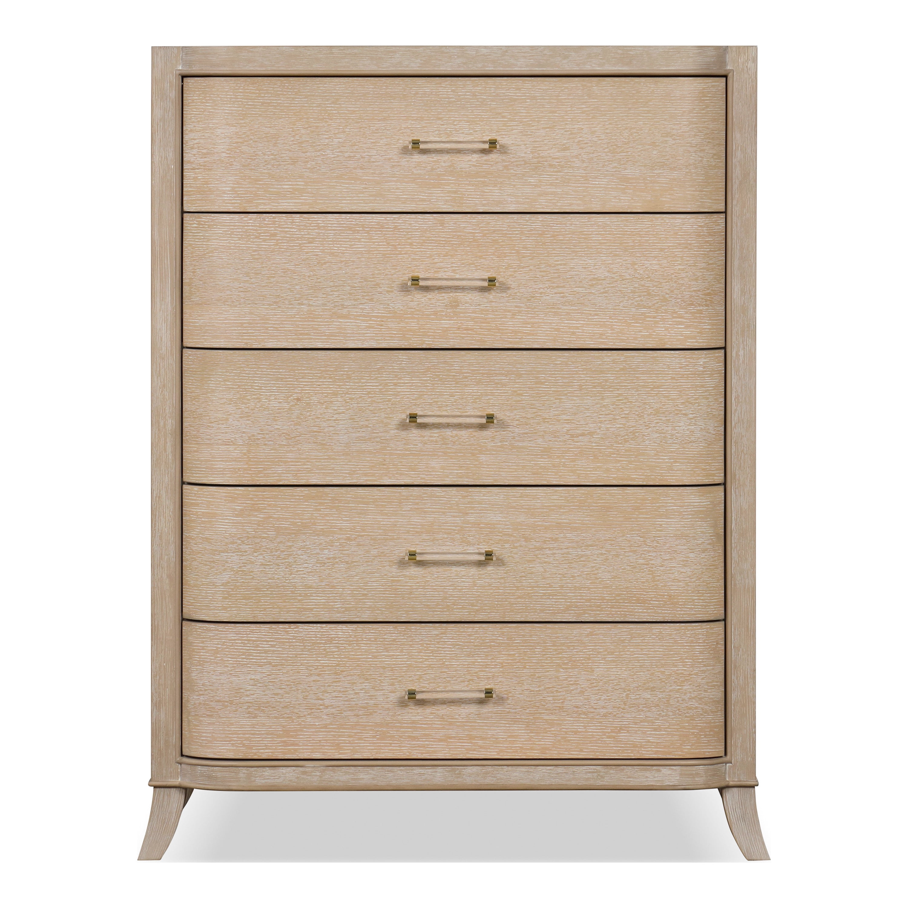 Furniture of America Enmi 5-Drawer Solid Wood Adult Vertical Dresser, Natural Oak