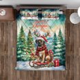 thumbnail image 4 of Merry Christmas Santa Reindeer Antlers Mastiff Sleigh Xmas Winter Holiday Quilt Bedding Set Mastiffs Dog Lover Gifts Idea 1 Blanket Bed Cover 2 Pillowcases - 00023, 4 of 5