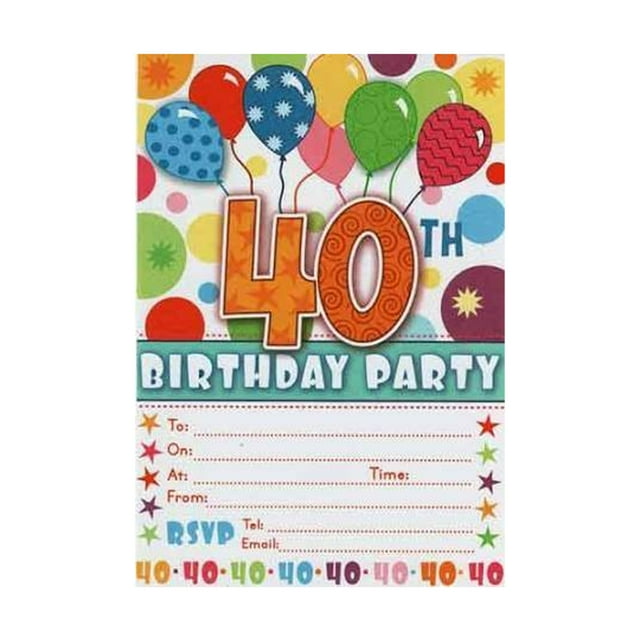 Spot on Gifts Invitations 40e Anniversaire (Lot de 20)