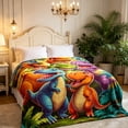 thumbnail image 5 of Bomd Dinosaur Blanket for Boys Girls, 3D Print Dinosaur Throw Blanket, Cute Smiling Dinosaurs HD Digital Print Flannel, Ultra Soft Lightweight All Season Toddler Blanket (59"x78.7"), 5 of 6