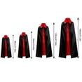 thumbnail image 3 of Anmrize 1Pcs Unisex Halloween Stand Collar Cloak, Red Black Reversible Vampire Cape, Reversible Cloak Halloween Cape Vampire Costume Masquerade Dracula Magician Devil Cosplay Adult, Watermelon Red L, 3 of 4