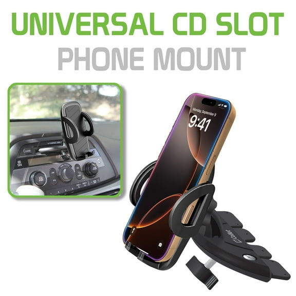 Cellet Universal CD Slot Phone Mount Holder for Cars – 360° Rotation, One-Touch Release Compatible with Apple iPhone, Samsung Galaxy, Google Pixel & more
